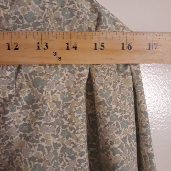 GAP  Shirt Women Small Green White Floral Print Long Sleeve Button Down - Picture 6 of 11